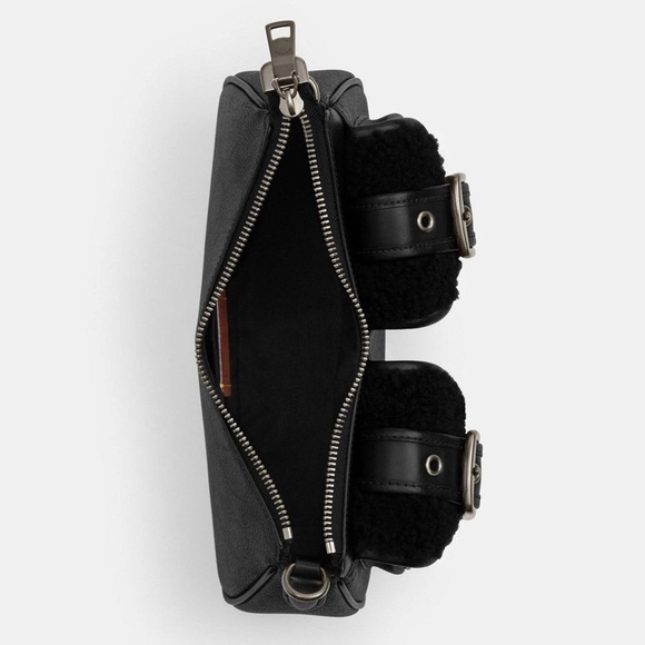 NWT COACH Ashton Baguette Bag CY658 In Signature Canvas w Shearling AUTHNTC New! - Picture 9 of 13